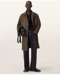 AllSaints - Trent Wool Coat - Lyst
