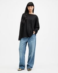 AllSaints - Rita Loose And Oversized Long Sleeve Dropped Shoulder T-shirt, - Lyst