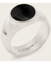 AllSaints - Spike Onyx Stone Ring - Lyst