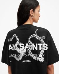 AllSaints - Oversized Printed Organic T-Shirt - Lyst