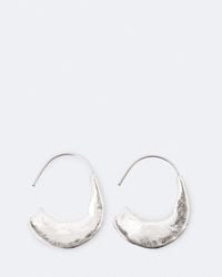 AllSaints - Talon Small Flat Hammered Earrings - Lyst
