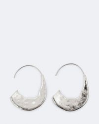 AllSaints - Talon Large Flat Hammered Earrings - Lyst