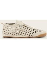 AllSaints - Kenny Woven Leather Trainers - Lyst