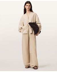 AllSaints - Jett Wide Leg Linen Blend Pants - Lyst