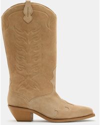 AllSaints - Dolly Western Leather Boots - Lyst