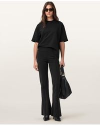 AllSaints - Rebecca Zip Flared Trousers - Lyst