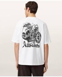 AllSaints - Panhead Oversized Graphic T-Shirt - Lyst