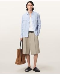 AllSaints - Castro Wide Leg Cotton Shorts - Lyst