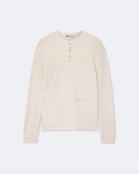 AllSaints - Raine Waffle-Knit Long-Sleeve Henley Top - Lyst
