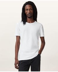 AllSaints - Figure Crew Neck Raw Edge T-Shirt,, Optic - Lyst