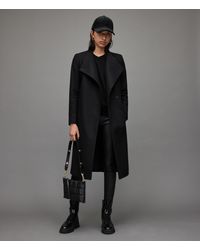 AllSaints Riley Wool-cashmere Blend Coat - Black