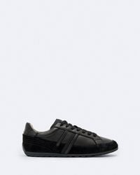 AllSaints - Liam Leather And Suede Low-Top Sneakers - Lyst