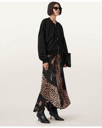 AllSaints - Arleen Printed Maxi Skirt - Lyst