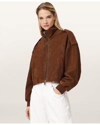 AllSaints - Lowden Suede Jacket - Lyst