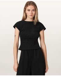 AllSaints - Luna Crinkle Cotton Slim Fit T-Shirt - Lyst