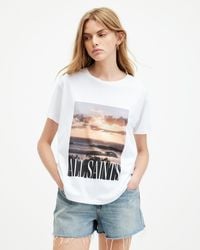 AllSaints - Lydia Grace Logo Relaxed Fit T-shirt, - Lyst