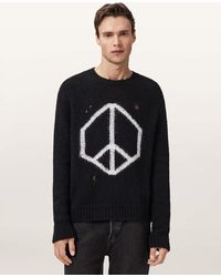 AllSaints - Message Oversized Wool Sweater - Lyst