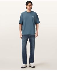 AllSaints - Underground Oversized Crew Neck T-Shirt,, Ashy - Lyst