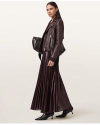 AllSaints - Dalby Slim Fit Leather Biker Jacket - Lyst