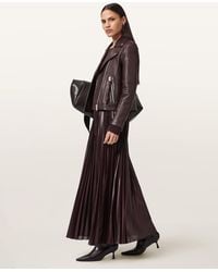 AllSaints - Dalby Slim Fit Leather Biker Jacket - Lyst