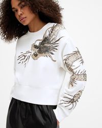 AllSaints - Dragon Embellished Separo Sweatshirt - Lyst