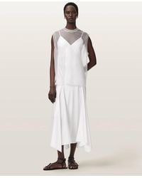 AllSaints - Ava Sleeveless Satin Midi Dress - Lyst