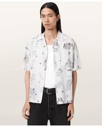 AllSaints - Terra Linen Blend Oversized Shirt - Lyst
