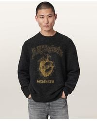 AllSaints - Scared Crew Neck Oversized Sweater - Lyst