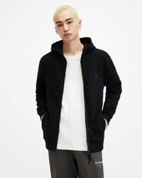 AllSaints - Raven Zip Up Ramskull Hoodie - Lyst