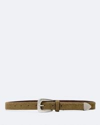 AllSaints - Romy Metal-Tipped Haircalf Leather Belt - Lyst