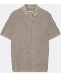 AllSaints - Aspen Waffle-Knit Short-Sleeve Polo - Lyst