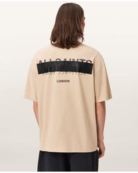AllSaints - Redact Oversized Embroidered Logo T-Shirt - Lyst