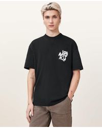 AllSaints - Orlando Logo Print Oversized T-Shirt - Lyst