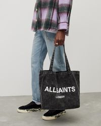 AllSaints Underground Acid Wash Tote Bag - Black