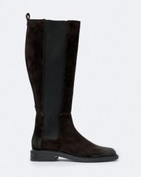 AllSaints - Bales Suede Knee-High Chelsea Boots - Lyst