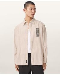 AllSaints - Repeater Long Sleeve Oversized Check Shirt - Lyst