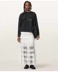 AllSaints - Maggie Tiered Lace Maxi Skirt - Lyst