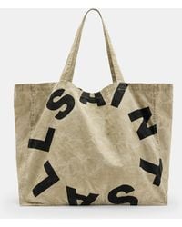 AllSaints - Large Tierra Logo Washed Tote Bag, - Lyst