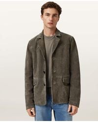 AllSaints - Hornett Suede Blazer - Lyst