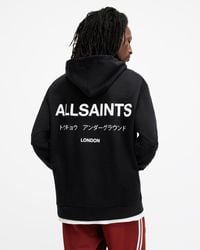 AllSaints - Underground Zip Logo Hoodie, - Lyst