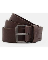 AllSaints - Dunston Leather Embossed Belt - Lyst