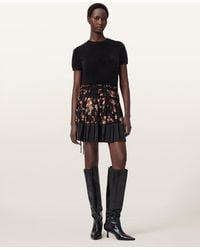AllSaints - Polyester Saffron Satin Mini Skirt, /Us 2 - Lyst