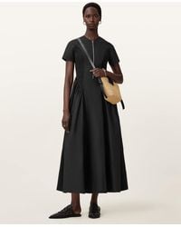 AllSaints - Sheena Cotton Midi Dress - Lyst