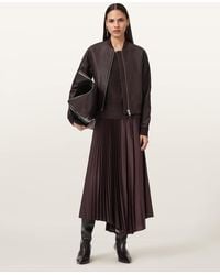 AllSaints - Orten Leather Bomber Jacket - Lyst