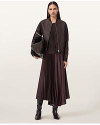 AllSaints - Leather Orten Leather Bomber Jacket, /Us 12 - Lyst