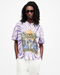 AllSaints - Fest Tie Dye Graphic Oversized T-shirt, - Lyst