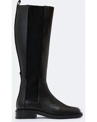 AllSaints - Bales Knee-High Leather Chelsea Boots - Lyst