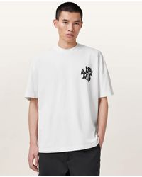 AllSaints - Orlando Logo Print Oversized T-Shirt - Lyst