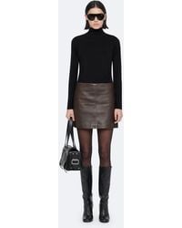 AllSaints - Renai Leather Mini Skirt - Lyst