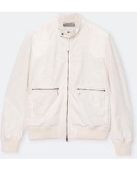 AllSaints - Miro Perforated Leather Bomber Jacket - Lyst